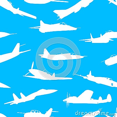 Combat aircraft silhouettes. Vector Illustration