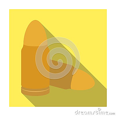 Combat bullets and cartridges of criminals. Outfit for robbery.Prison single icon in flat style vector symbol stock Vector Illustration