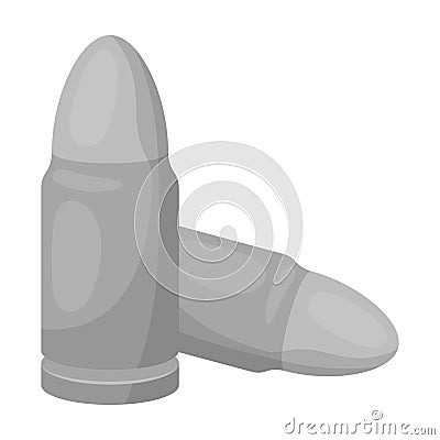 Combat bullets and cartridges of criminals. Outfit for robbery.Prison single icon in monochrome style vector symbol Vector Illustration