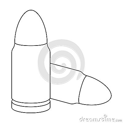 Combat bullets and cartridges of criminals. Outfit for robbery. Prison single icon in outline style vector symbol stock Vector Illustration