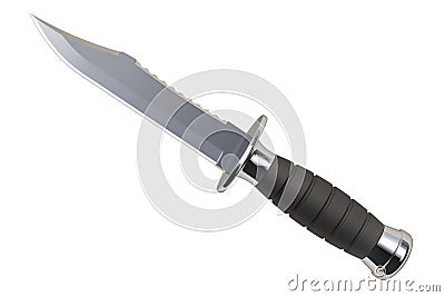 Combat, hunting knife. 3D rendering Stock Photo