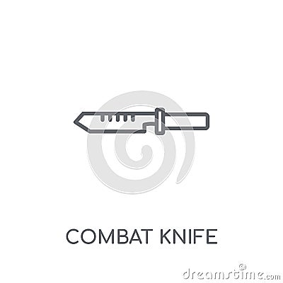 combat knife linear icon. Modern outline combat knife logo conce Vector Illustration