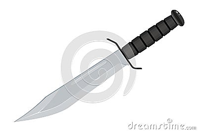 Combat Knife. Special Tactics Knife. Hunting Equipment. Edged Weapons Symbol. Vector Illustration