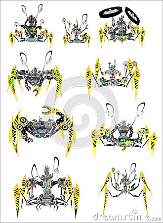 SPIDER COLLECTION fighting model Stock Photo