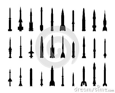 Combat rocket weapons set. Vector Illustration