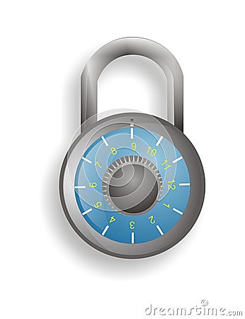 combination Blue padlock Vector Illustration