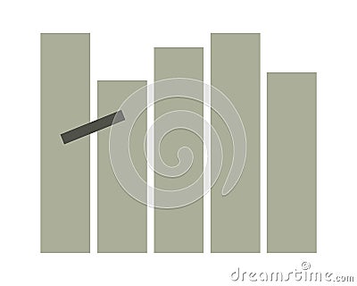 combination chart template consisting of a combination of bar charts and line charts Vector Illustration