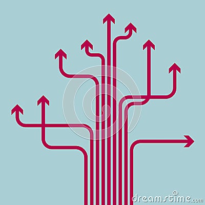 A combination of a large group of arrows. Vector Illustration