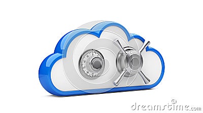 Combination lock and cloud Stock Photo