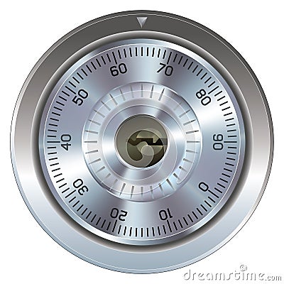 Combination lock for safe Vector Illustration
