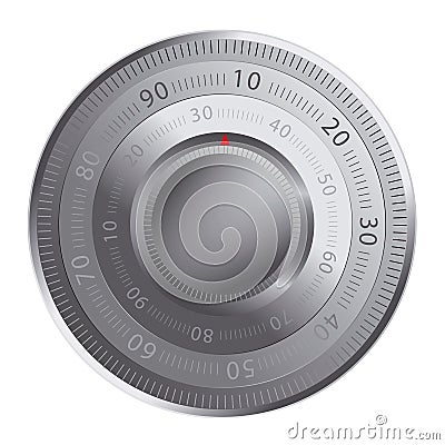 Combination lock of a safe Vector Illustration