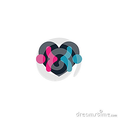 Combination of love and male & female logo design vectors V.2 Vector Illustration