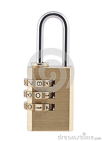 Combination padlock with clipping path Stock Photo