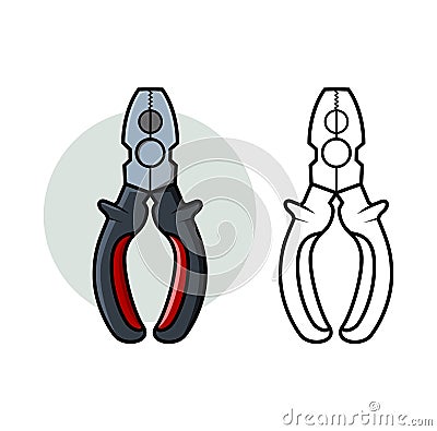 Combination Pliers Design Illustration Vector Illustration