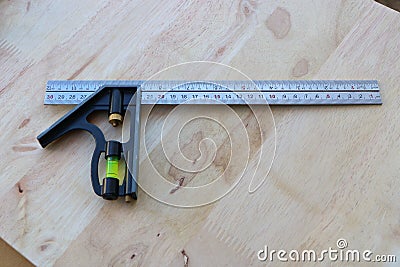 Combination square ruler Stock Photo