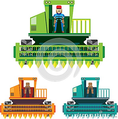 Combine with farmer Vector Illustration