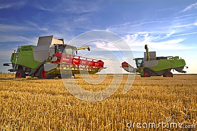 Combine harvester Stock Photo