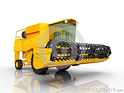 Combine Harvester Cartoon Illustration