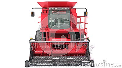 Combine Harvester farm equipment 3D rendering on white background Stock Photo