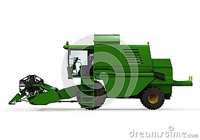 Combine Harvester Isolated Stock Photo