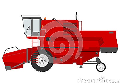 Combine harvester. Vector Illustration