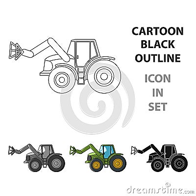 Combine with long hydraulic legs to capture the hay.Agricultural Machinery single icon in cartoon style vector symbol Vector Illustration