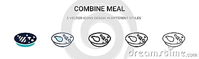 Combine meal icon in filled, thin line, outline and stroke style. Vector illustration of two colored and black combine meal vector Vector Illustration
