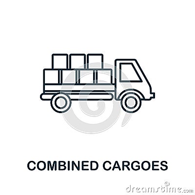 Combined Cargoes line icon. Monochrome simple Combined Cargoes outline icon for templates, web design and infographics Vector Illustration