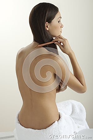 Combing Hair Stock Photo