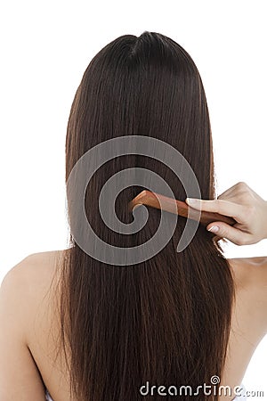 Combing Hair Stock Photo