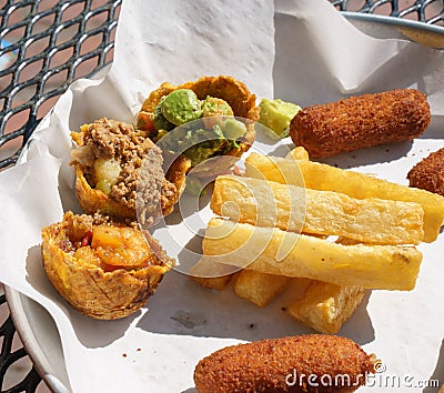 Combo of Cuban appetizers Stock Photo