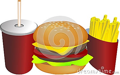 Combo meal illustration Cartoon Illustration