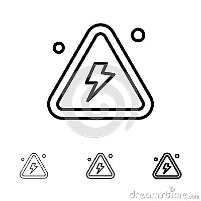 Combustible, Danger, Fire, Highly, Science Bold and thin black line icon set Vector Illustration