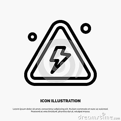Combustible, Danger, Fire, Highly, Science Line Icon Vector Vector Illustration