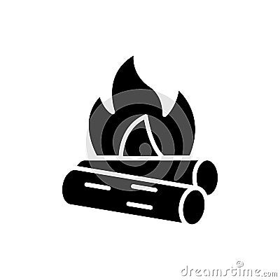 Combustible materials black icon concept. Combustible materials flat vector symbol, sign, illustration. Vector Illustration