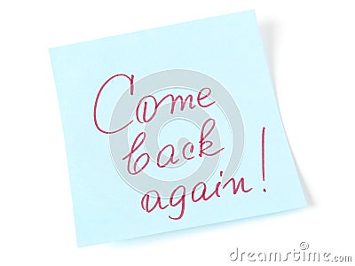 Come back again Stock Photo