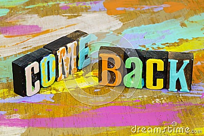 Come back welcome home please family return trip Stock Photo