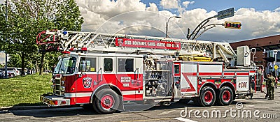 The Great Laval Firefighters Festival with other citys as guest Editorial Stock Photo