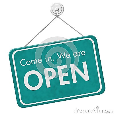 Come in We are Open Sign Stock Photo