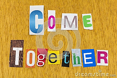 Come together compromise agree work hard teamwork team communication Stock Photo