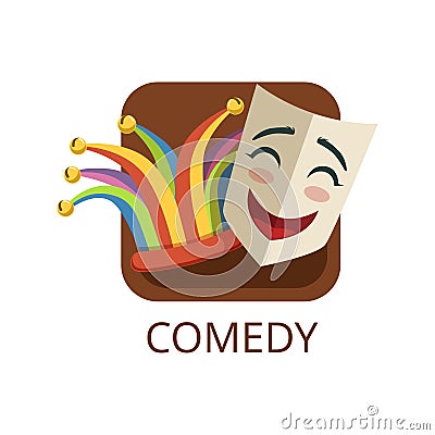 Comedy cinema or theatre genre, cinematography, movie production vector Illustration Vector Illustration