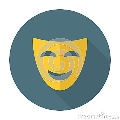 Comedy mask flat icon Vector Illustration