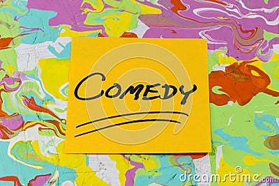 Comedy sign artistic colorful design Cartoon Illustration