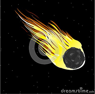 Comet in cosmos Vector Illustration