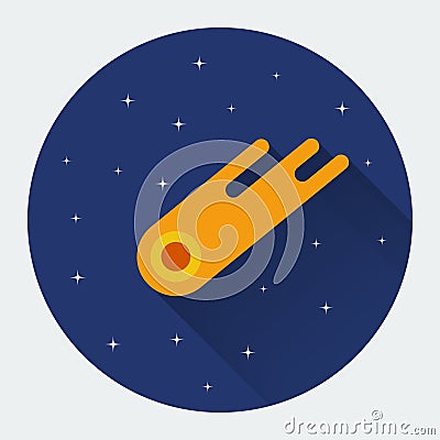 Comet flat icon Vector Illustration