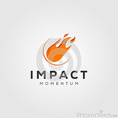 Comet impact meteor logo vector icon illustration design Vector Illustration