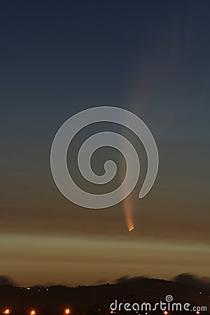 Comet McNaught at Sunset Editorial Stock Photo
