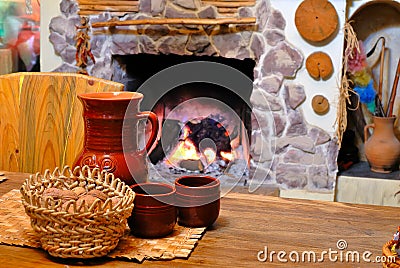 Comfort of home hearth Stock Photo