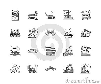 Comfort line icons, signs, vector set, outline illustration concept Vector Illustration