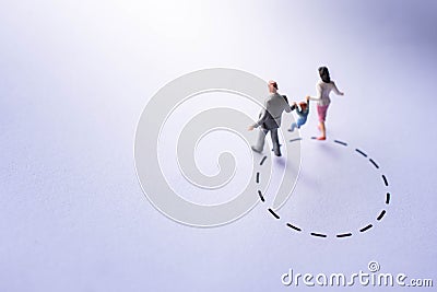 Comfort Zone for Kids Concept. present by Miniature Figure Happy Stock Photo